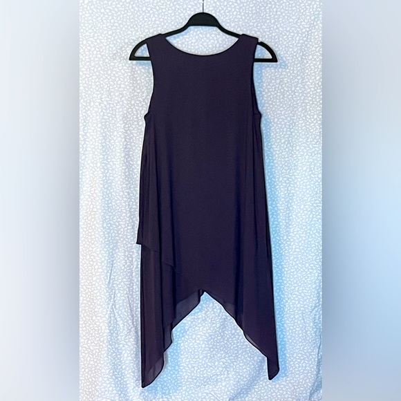 Soma sleeveless tunic, elegant mesh dark purple design with monochromatic lining - Picture 2 of 3